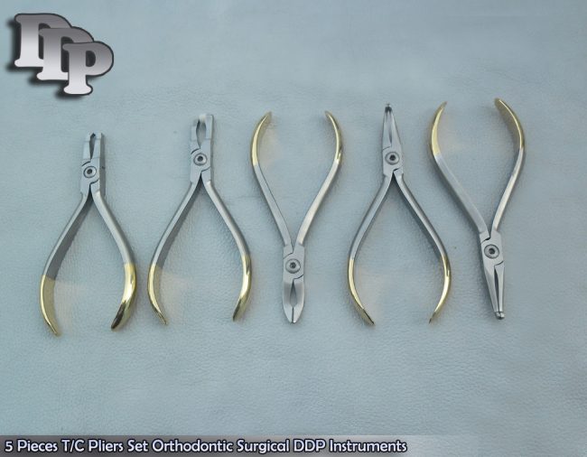 5 Pieces T-C Pliers Set Orthodontic Surgical Instruments DN-555