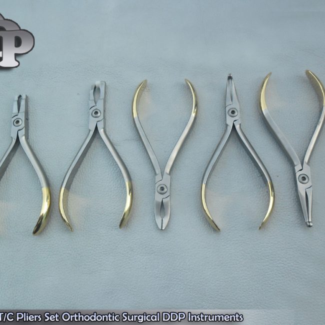 5 Pieces T-C Pliers Set Orthodontic Surgical Instruments DN-555
