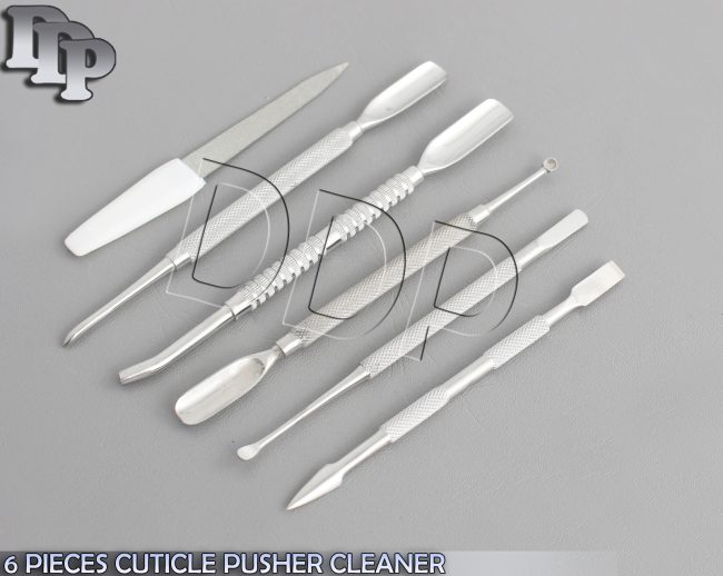 6 PIECES CUTICLE PUSHER CLEANER, FILE NAIL ART TOOLS MANICURE, BTS-66