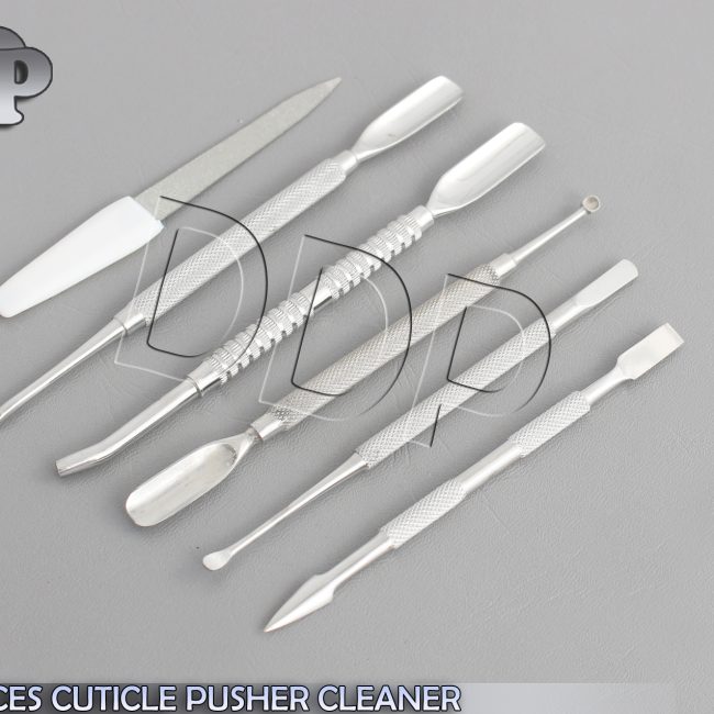 6 PIECES CUTICLE PUSHER CLEANER, FILE NAIL ART TOOLS MANICURE, BTS-66