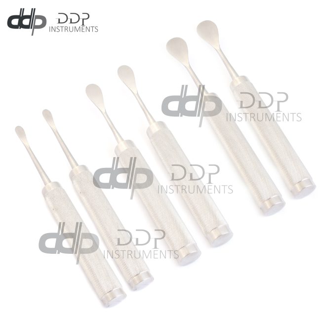 6 Pieces Cobb Periosteal Raspatory / Elevator Round Handle 19mm,13mm,9mm