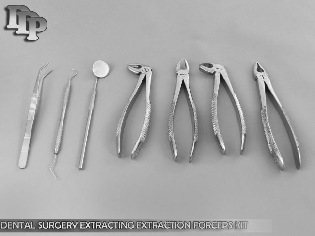 7 PCS ORAL DENTAL SURGERY EXTRACTING EXTRACTION FORCEPS KIT SET MEAD #1 #2 #3 #4