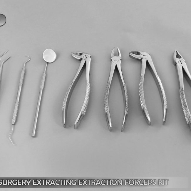 7 PCS ORAL DENTAL SURGERY EXTRACTING EXTRACTION FORCEPS KIT SET MEAD #1 #2 #3 #4