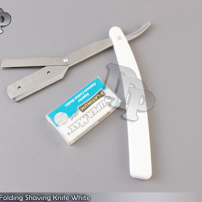 Barber Edge Steel Razors Folding Shaving Knife With 5 Blades White B-803