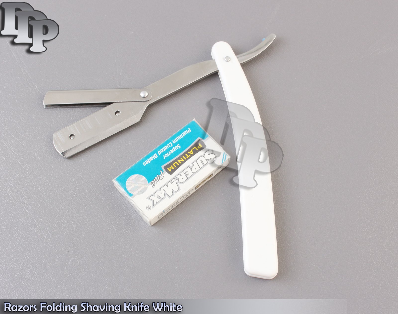 Barber Edge Steel Razors Folding Shaving Knife With 5 Blades White B-803