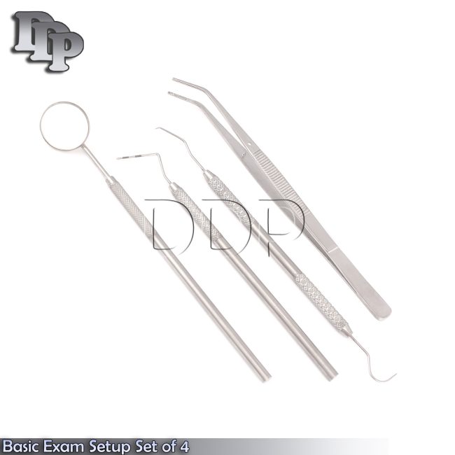 Basic Exam Setup Set Of 4 Dental Instruments Probe Mirr-PR-0012