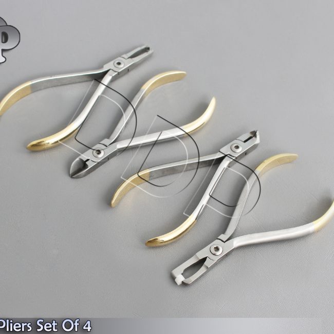 Bracket Remover,Band Remover,Distal End,Hard Wire Cutter Set of 4 Pliers DN-2001