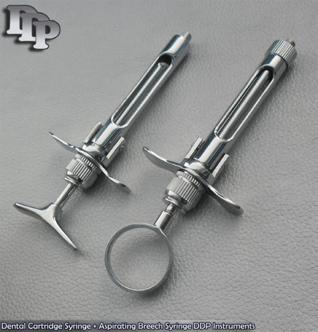 Dental Cartridge Syringe + Aspirating Breech Syringe Instruments