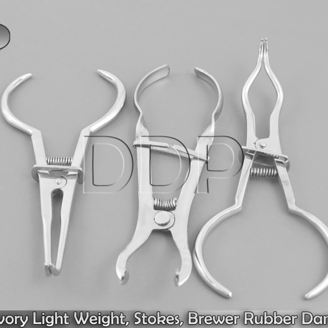 Dental Ivory Light Weight, Stokes, Brewer Rubber Dam Clamp Forceps Restorative