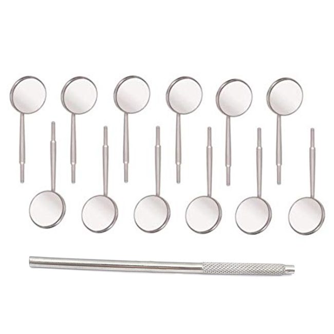 Dental Mouth Mirrors Size #5 Cone Socket Dental Instruments Pack of 12