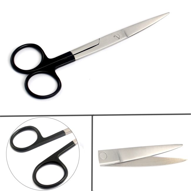 Dissecting Operating Scissors 5.5" Sharp/Sharp Curved Color Handle (Black)