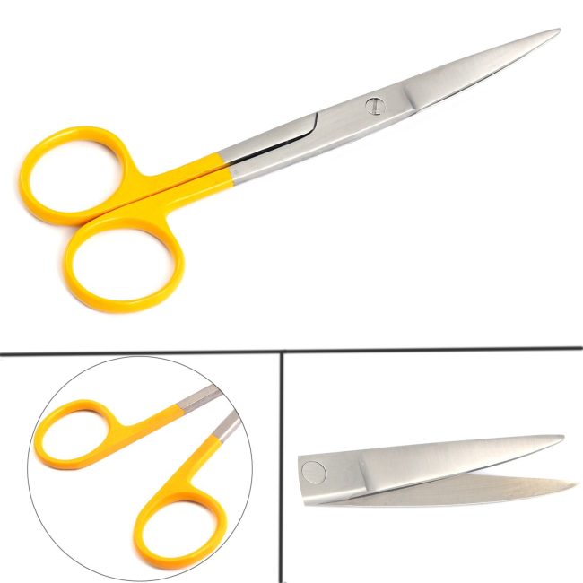 Dissecting Operating Scissors 5.5" Sharp/Sharp Curved Color Handle (Yellow)