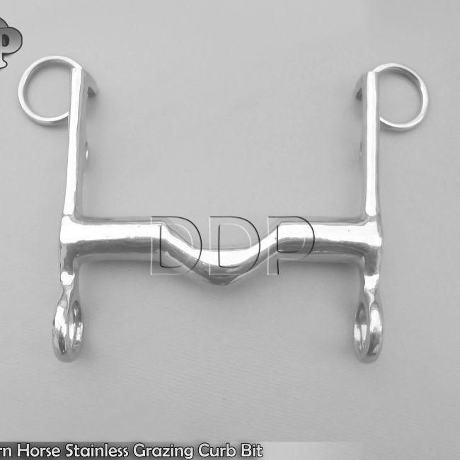 English Western Horse Stainless Grazing Curb Bit, BT-0049