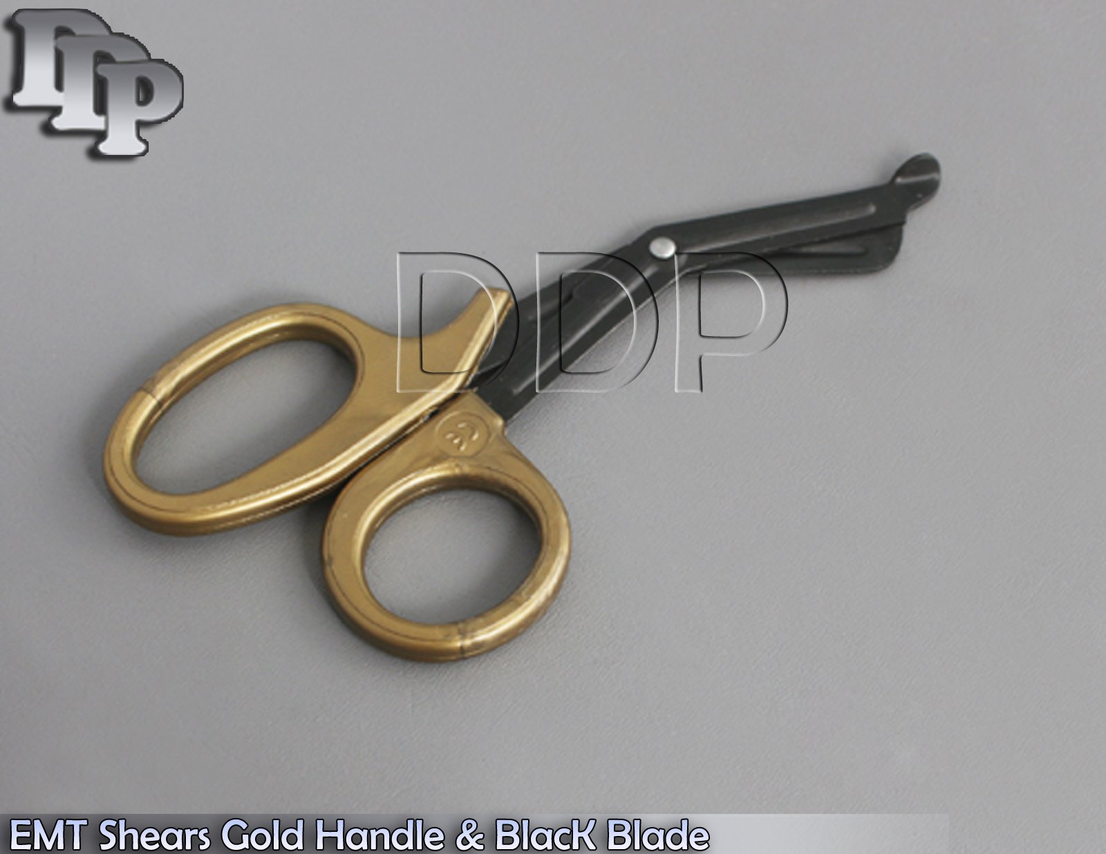 GOLD HANDLE BLACK BLADE TACTICAL MEDICAL SHEARS EMT SCISSORS 7.5"