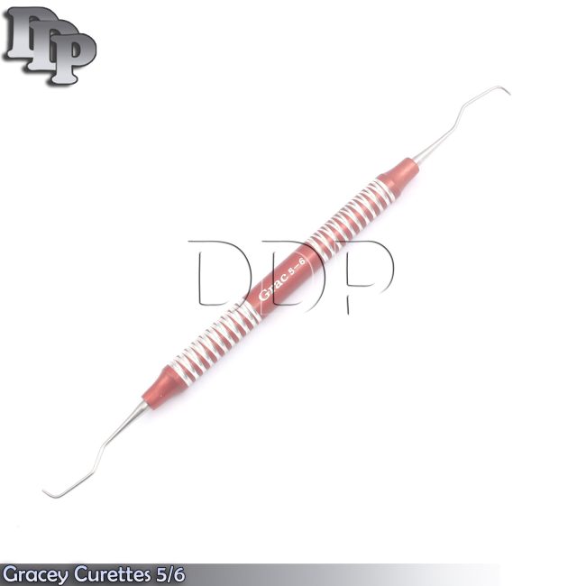 Gracey Curettes 5/6 Periodontal Dental Scalers Color Handle Red
