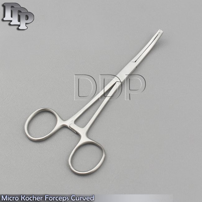 HEMOSTAT MICRO HALSTED KOCHER LOCKING FORCEPS 1x2 CURVED DENTAL SURGICAL PLIERS