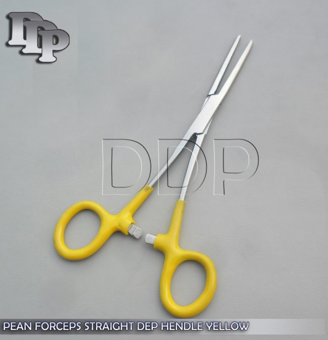 Hemostat Pean Forceps Surgical Instruments, Yellow Dep Handle 7" Straight