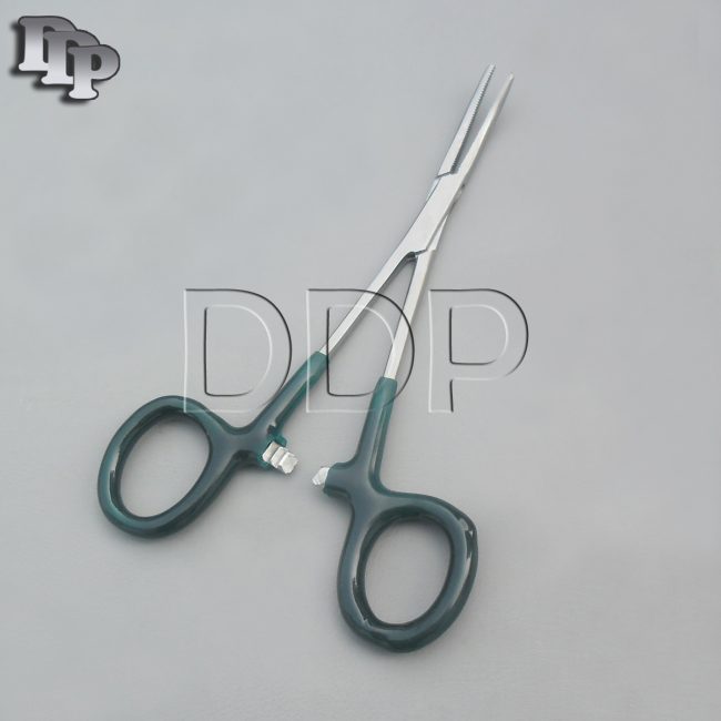Hemostats Crile Forceps Surgical Instruments, Green Dep Handle 6" Curved