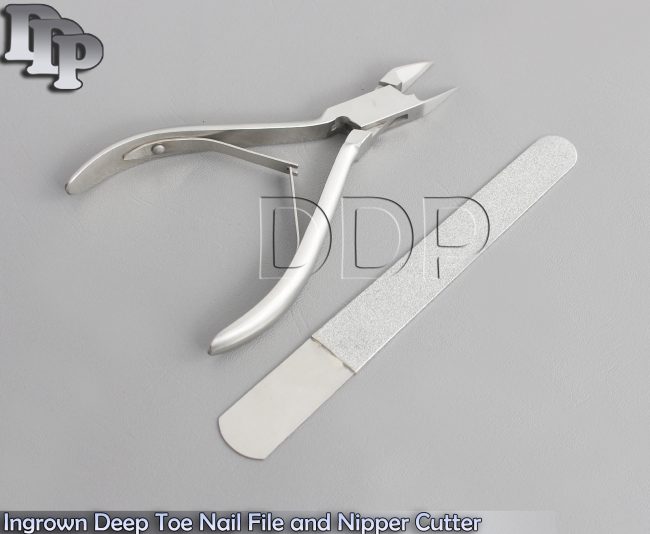 Ingrown Deep Toe Nail File and Nipper Cutter Straight Jaw 5"