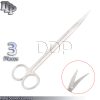 Kelly Scissor Curved 7" Sharp/Sharp 3 pc Dental Surgical Medical ENT Instrument