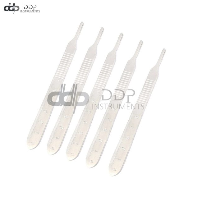 LOT OF 5- GERMAN PREMIUM SCALPEL HANDLE #3 W/ SCALE- SURGICAL DENTAL INSTRUMENTS
