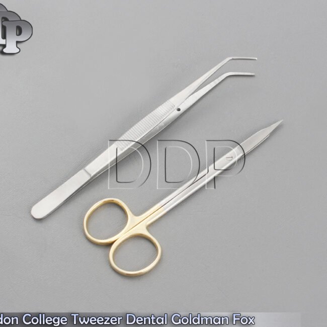London College Tweezer Dental Goldman Fox Straight Tungsten Carbide TC Basic Kit