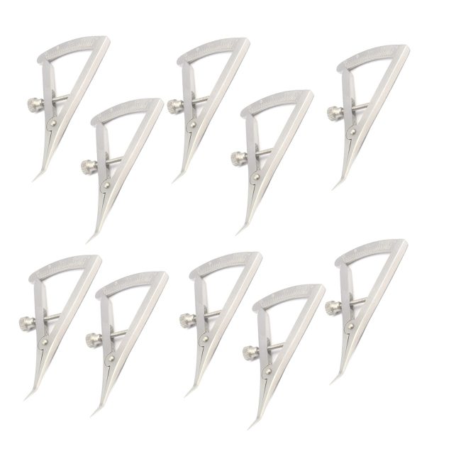 Lot Of 10 Pieces Angled Castroviejo Caliper 0 TO 20 MM 3.25" (8.3cm) Dental Inst