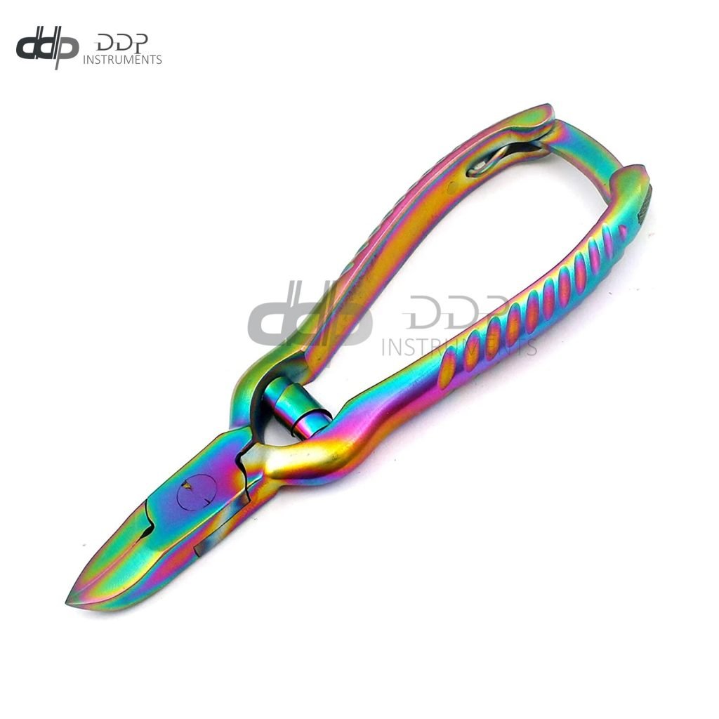 Multi Color Rainbow Barrel Spring Toenail Nippers 5.5" Beauty Instruments