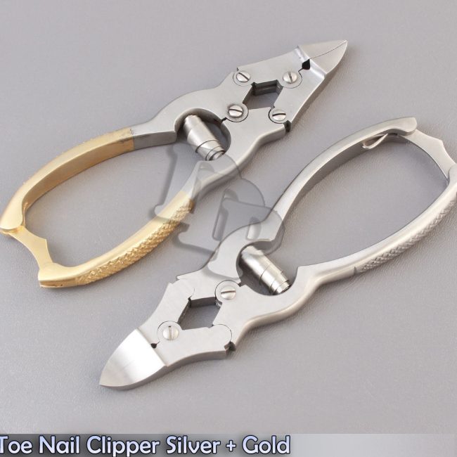 Mycotic Toe Nail Clipper Silver + Gold Surgical Instruments