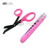 NON STICK NURSE EMS/EMT SHEARS SERRATED BANDAGE SCISSORS + REUSABLE PENLIGHT