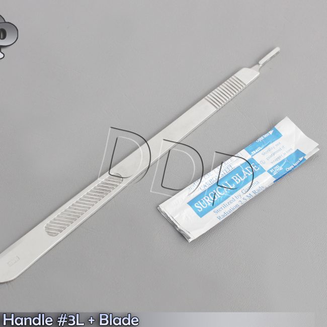 PREMIUM GRADE SCALPEL HANDLE #3 LONG + 10 EACH #10 CARBON STEEL SURGICAL BLADE