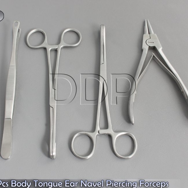 Pro 4 Pcs Body Tongue Ear Navel Piercing Forceps Pliers Clamps Tools -NEW