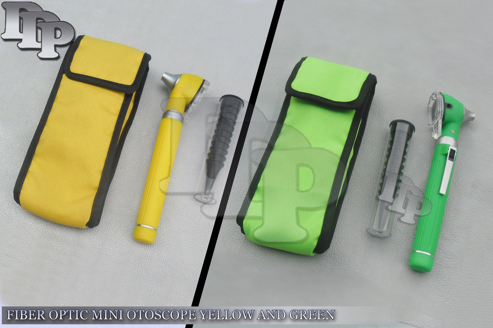 Pro Physician 2.5V Halogen Light FiberOptic Otoscope Diagnost Set Yellow & Green