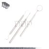 Professional Dental 3 Piece Scaler Probes Pick SET + Mouth Mirror Kit PR-0064