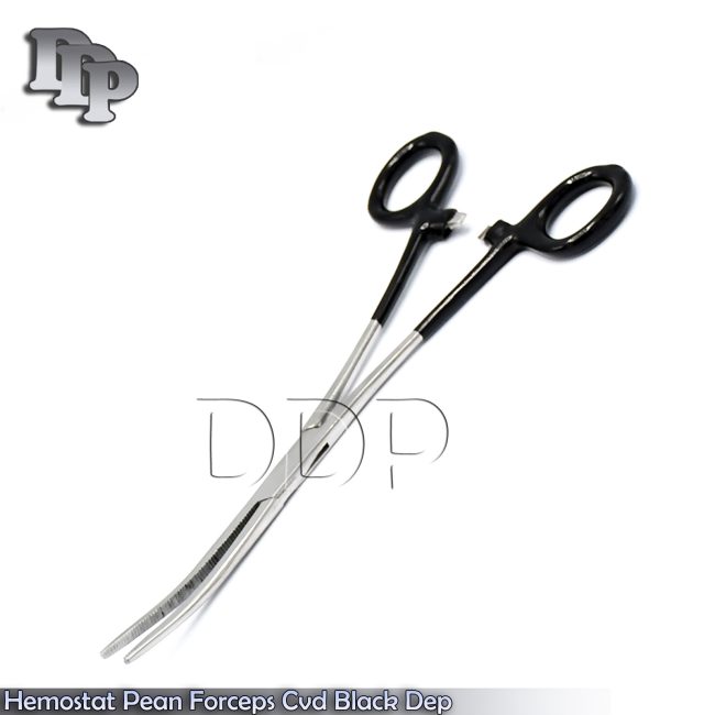 ROCHESTER PEAN HEMOSTAT FORCEPS CURVED SERRATED TIP 8"-Black Dep