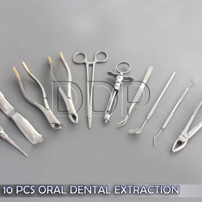 SET OF 10 PCS ORAL DENTAL EXTRACTION KIT+EXTRACTING FORCEPS#150+151+30, EX-337