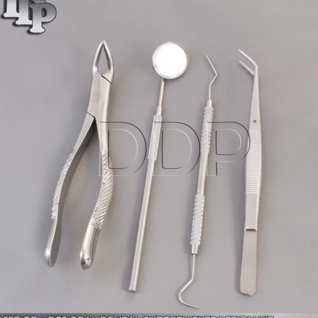SET OF 4 PCS ORAL DENTAL SURGERY EXTRACTION KIT WITH EXTRACTING FORCEPS #151