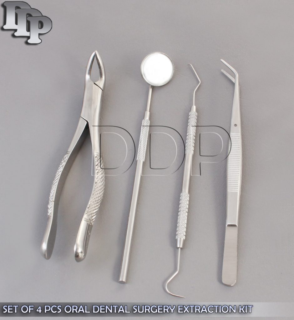 SET OF 4 PCS ORAL DENTAL SURGERY EXTRACTION KIT WITH EXTRACTING FORCEPS #151