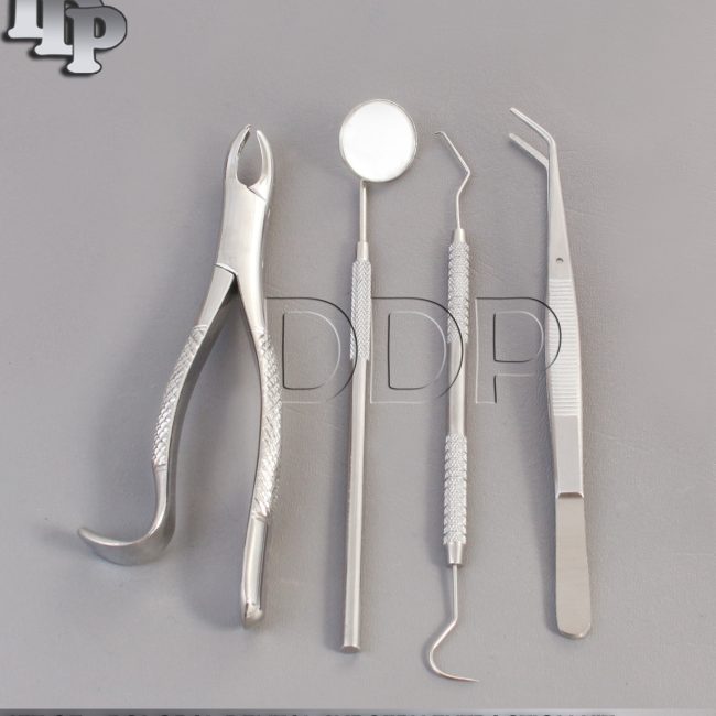 SET OF 4 PCS ORAL DENTAL SURGERY EXTRACTION KIT WITH EXTRACTING FORCEPS #18L
