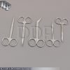 SET OF 5 PCS IRIS SCISSORS 4.5" + 3.5" STAINLESS STEEL STRAIGHT + CURVED+ ANGLED
