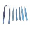 Set of 7 Pieces Swiss Tweezer + Pin Holding Tweezers W/Lock Titanium T.T-256