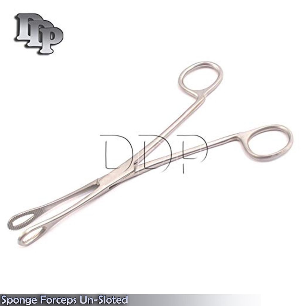 Sponge Forceps 7" Un-Sloted Without Ratchet Body Piercing Surgical Tools DS-1585