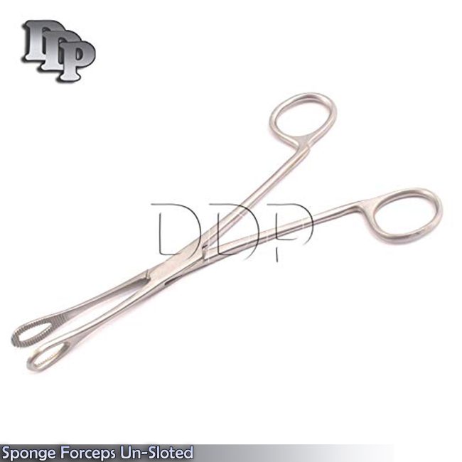 Sponge Forceps 7" Un-Sloted Without Ratchet Body Piercing Surgical Tools DS-1585
