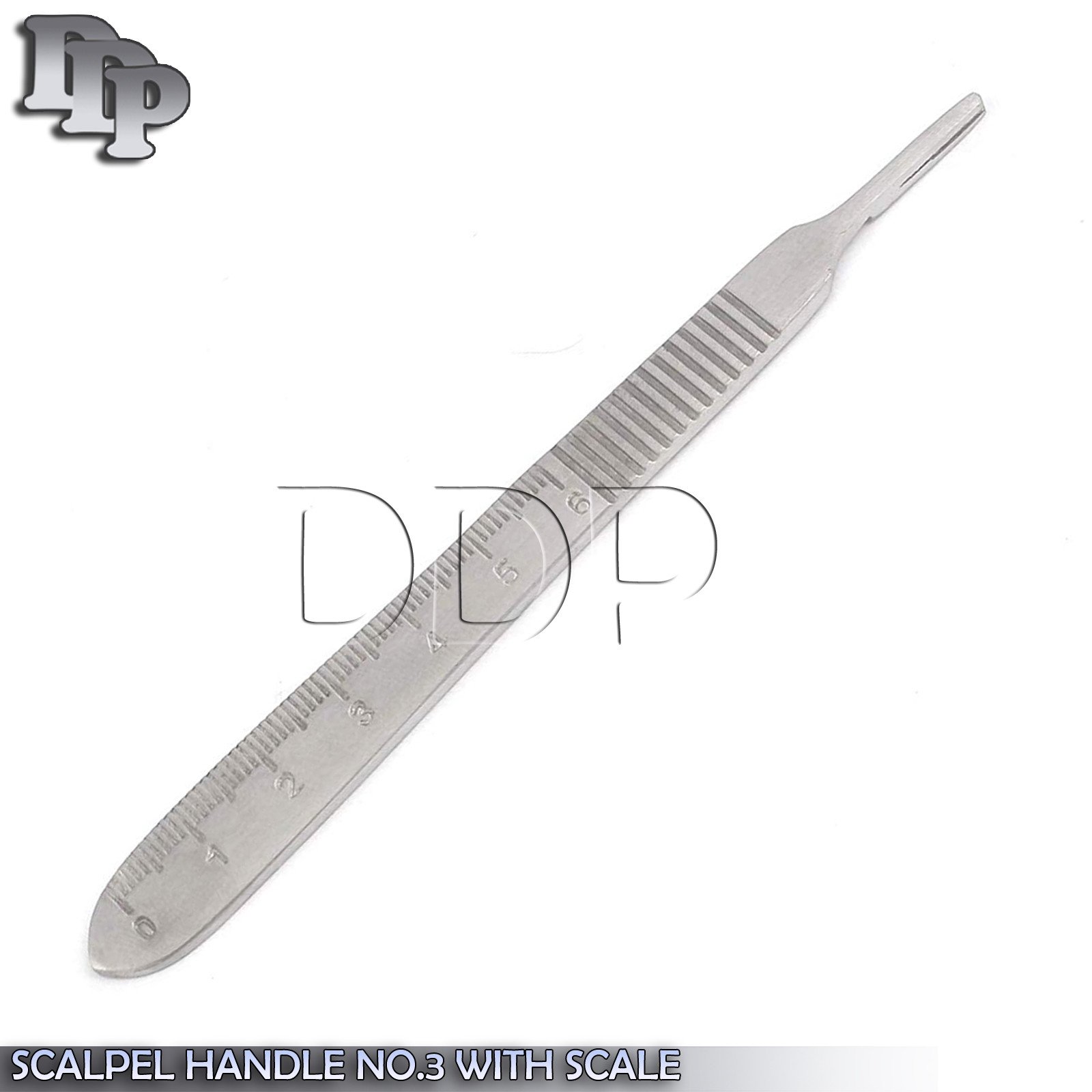 Surgical Scalpel Handle No. 3 Ruler 0-6cm Side Dental Stainless Steel New Knife