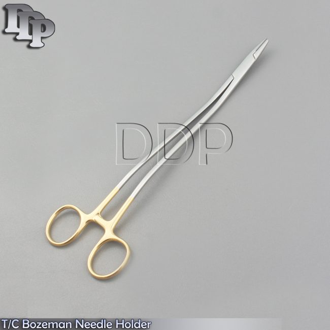 T/C BOZEMAN SURGICAL NEEDLE HOLDER 9" SERRATED W/ TUNGSTEN CARBIDE INSERTS
