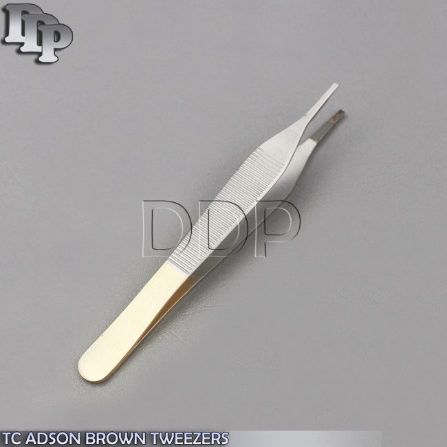1 PCS TC ADSON BROWN TWEEZERS DENTAL FORCEPS 12CM STAINLESS STEEL