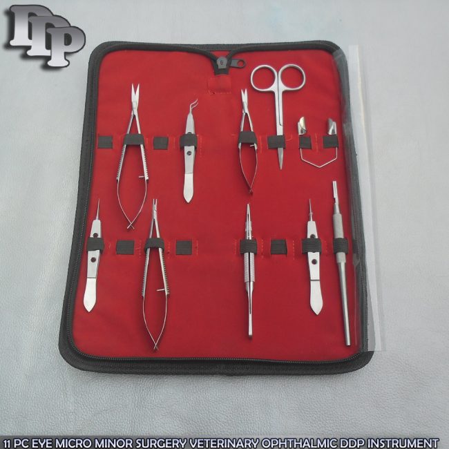 11 PC EYE MICRO MINOR SURGERY VETERINARY OPHTHALMIC DDP INSTRUMENTS