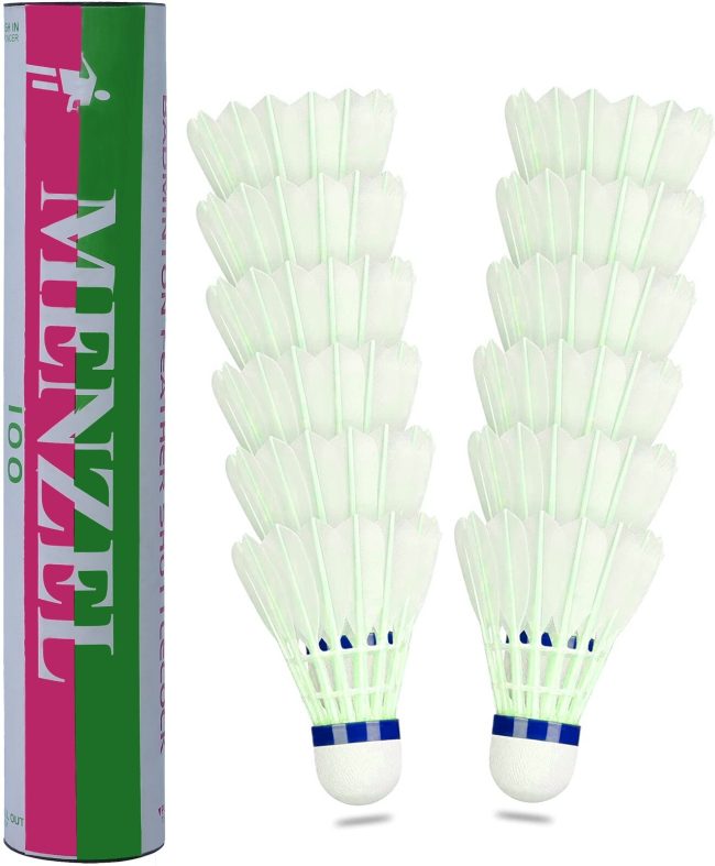 12 PCS White Feather Birdies Badminton Ball Shuttlecocks Sport Training Train