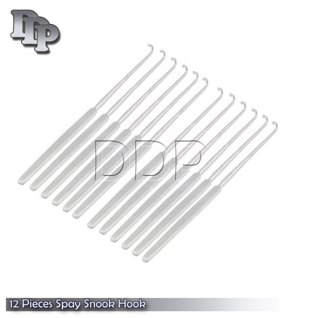 12 Pieces Spay Snook Hook Veterinary surgical instruments