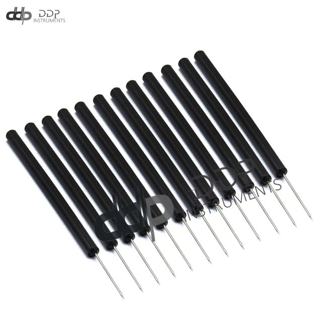 12/Pack Plastic Handle Dissecting Dissection Teasing Needle Straight